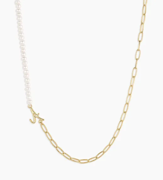Lou Pearl Alphabet Necklace